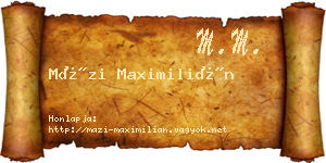 Mázi Maximilián névjegykártya
